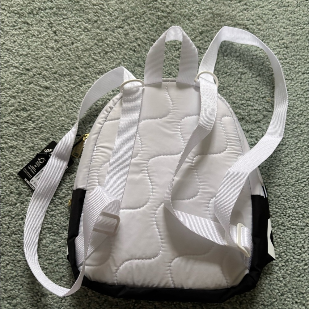 Adidas NWT Linear Mini Backpack Black and White - Picture 2 of 5
